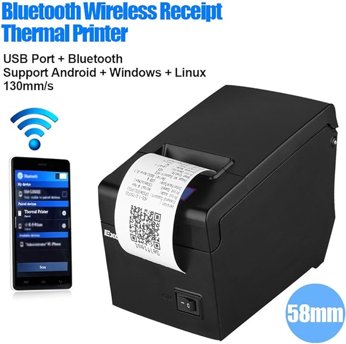 Impresora de ticket Excelvan E58 USB + Bluetooth 
