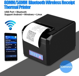 [72-JGXY-H6VW] Impresora de ticket USB + Bluetooth Excelvan E801 80mm